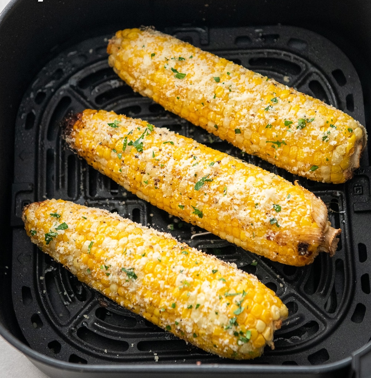Air fryer garlic parmesan corn on the cob