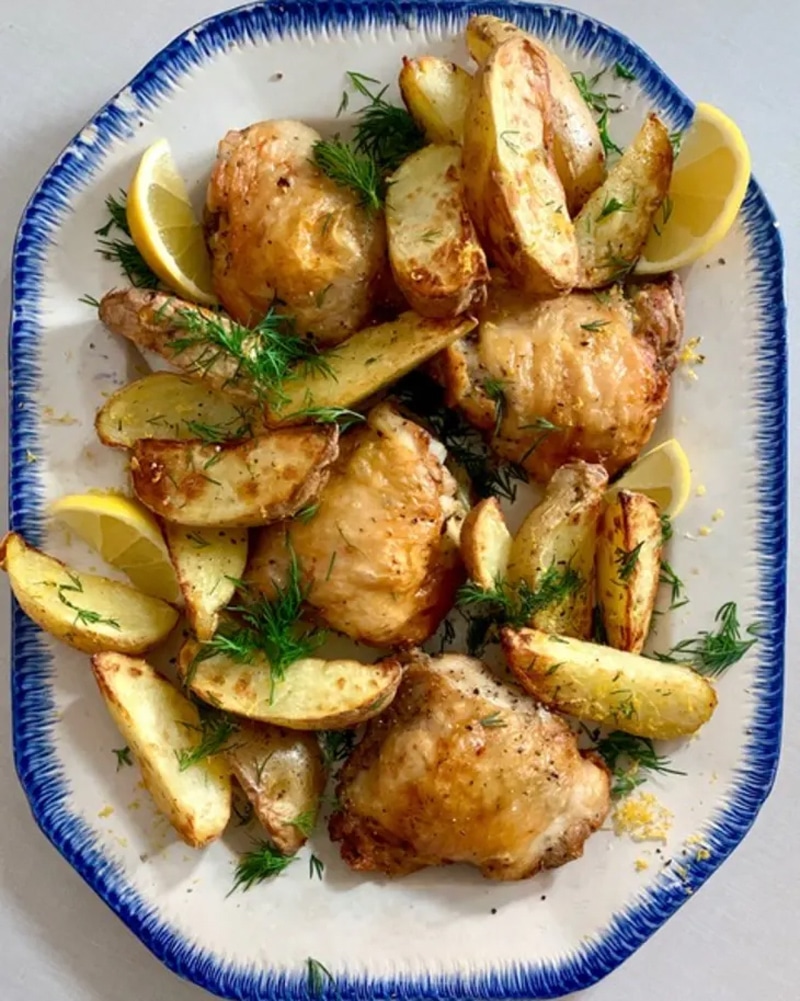 Air fryer greek chicken and potatoes