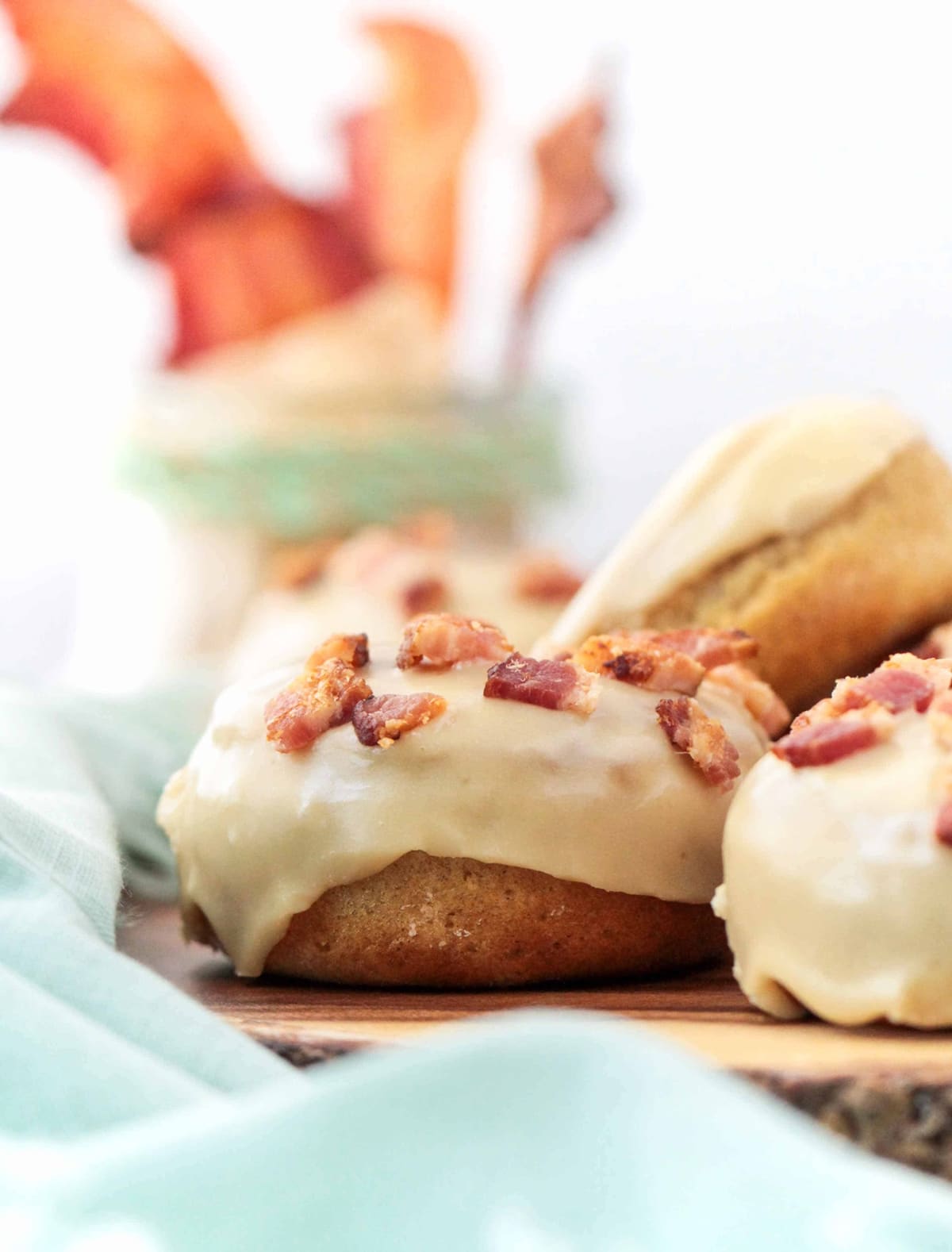 Air fryer maple bacon donuts