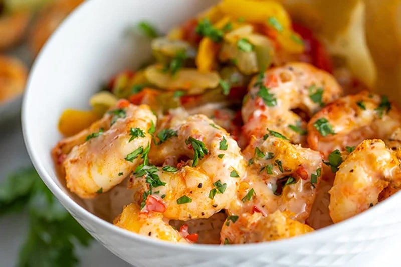 Air fryer shrimp with sweet chili sauce