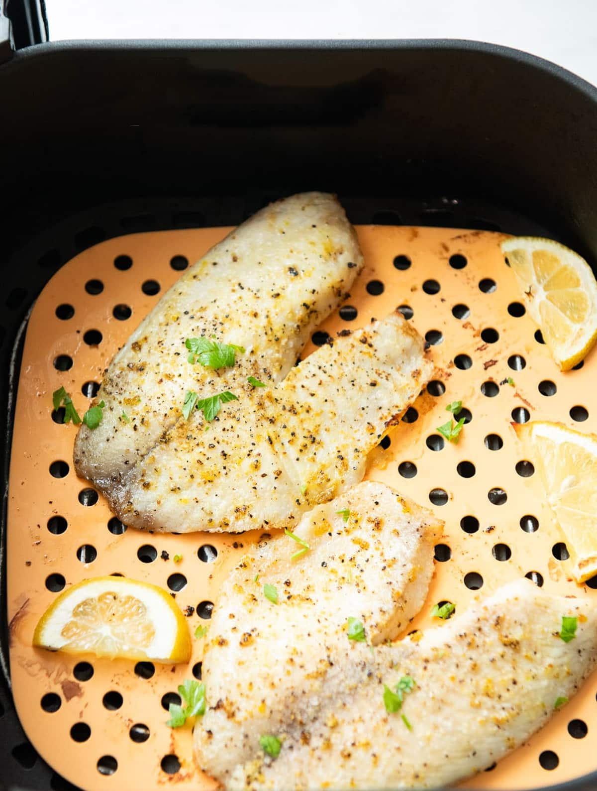 Air fryer white fish with garlic and lemon pepper