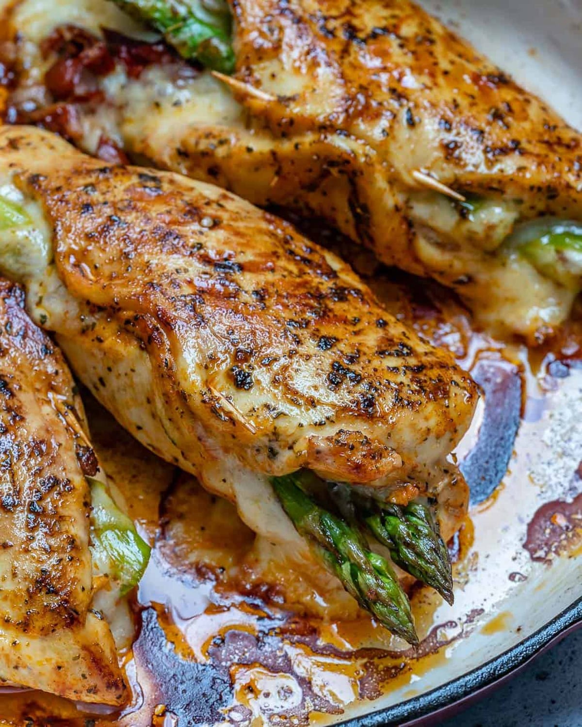 Asparagus stuffed chicken breasts