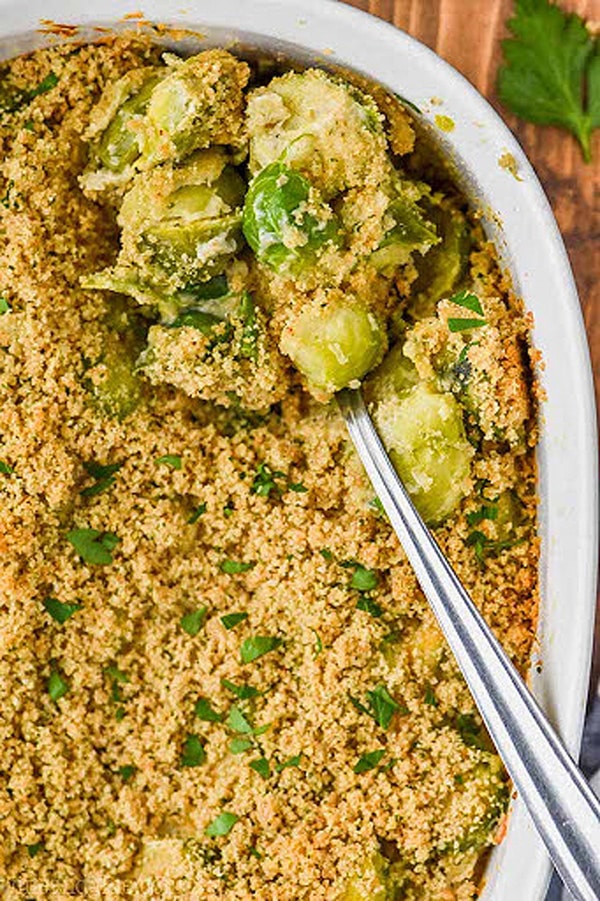 Baked brussel sprouts casserole