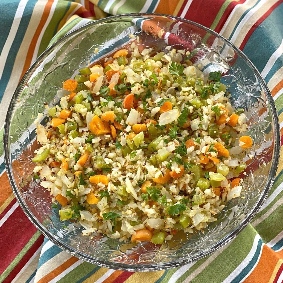 Cauliflower rice pilaf with vegetables