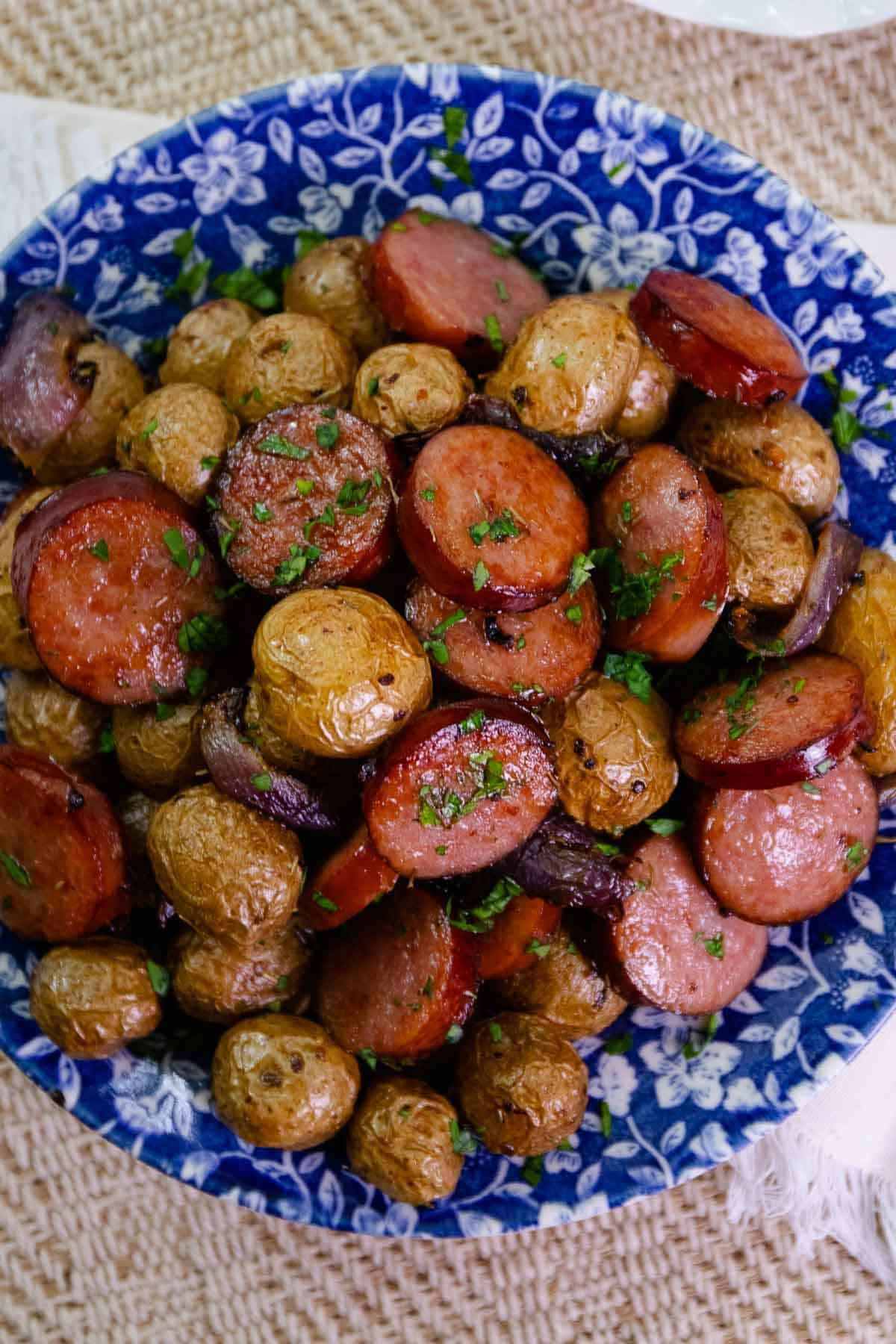 Easy air fryer sausage and potatoes