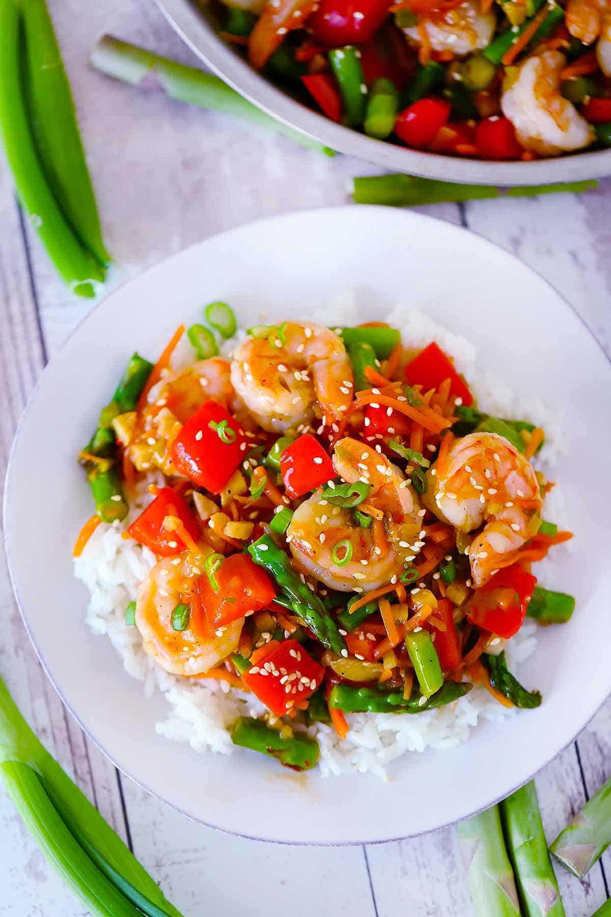 Easy shrimp stir fry with vegetables