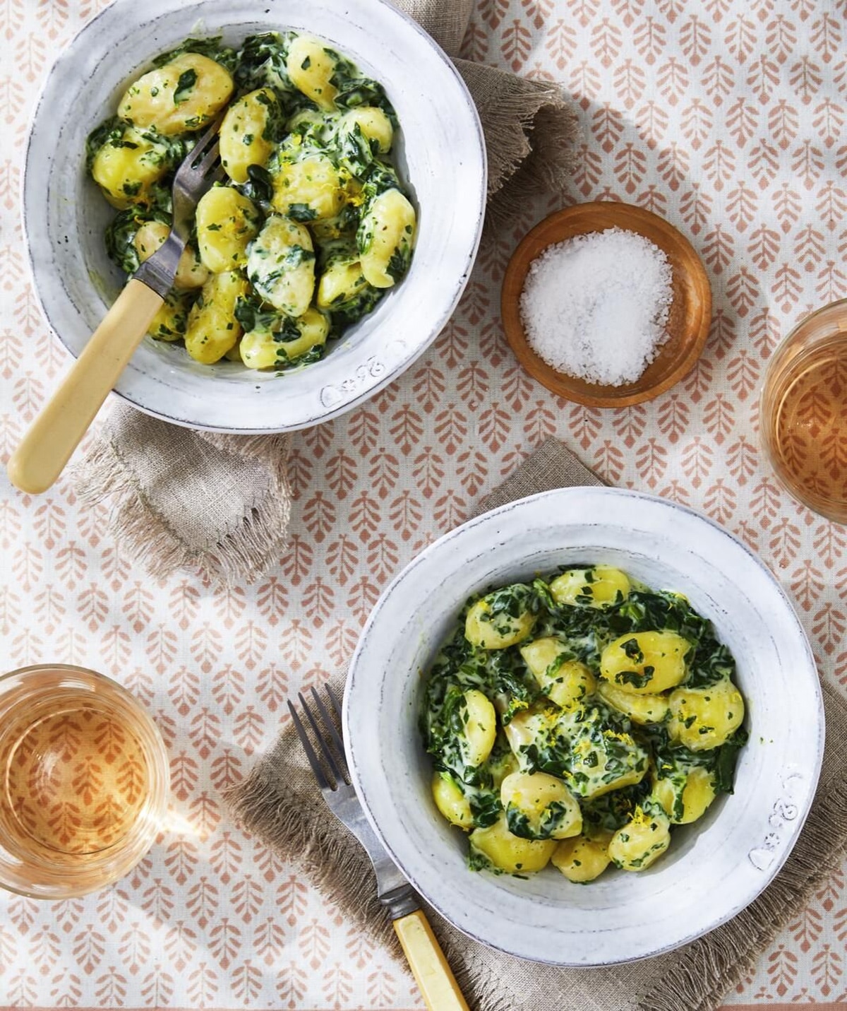 Gnocchi with creamed spinach