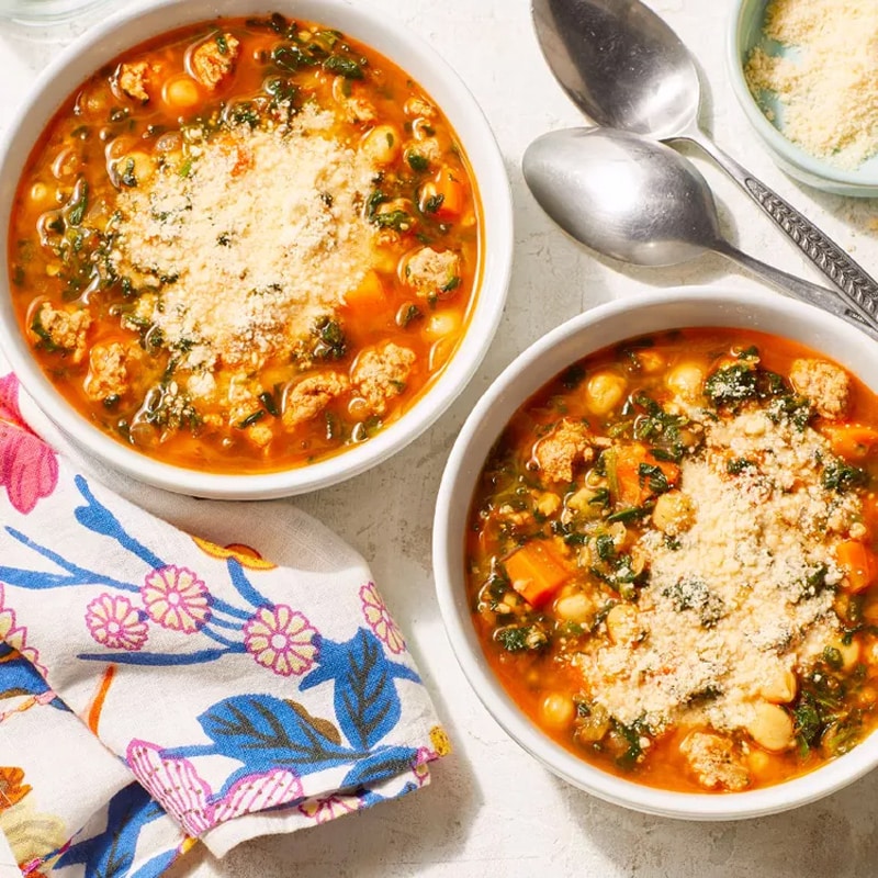 Hearty chickpea & spinach stew