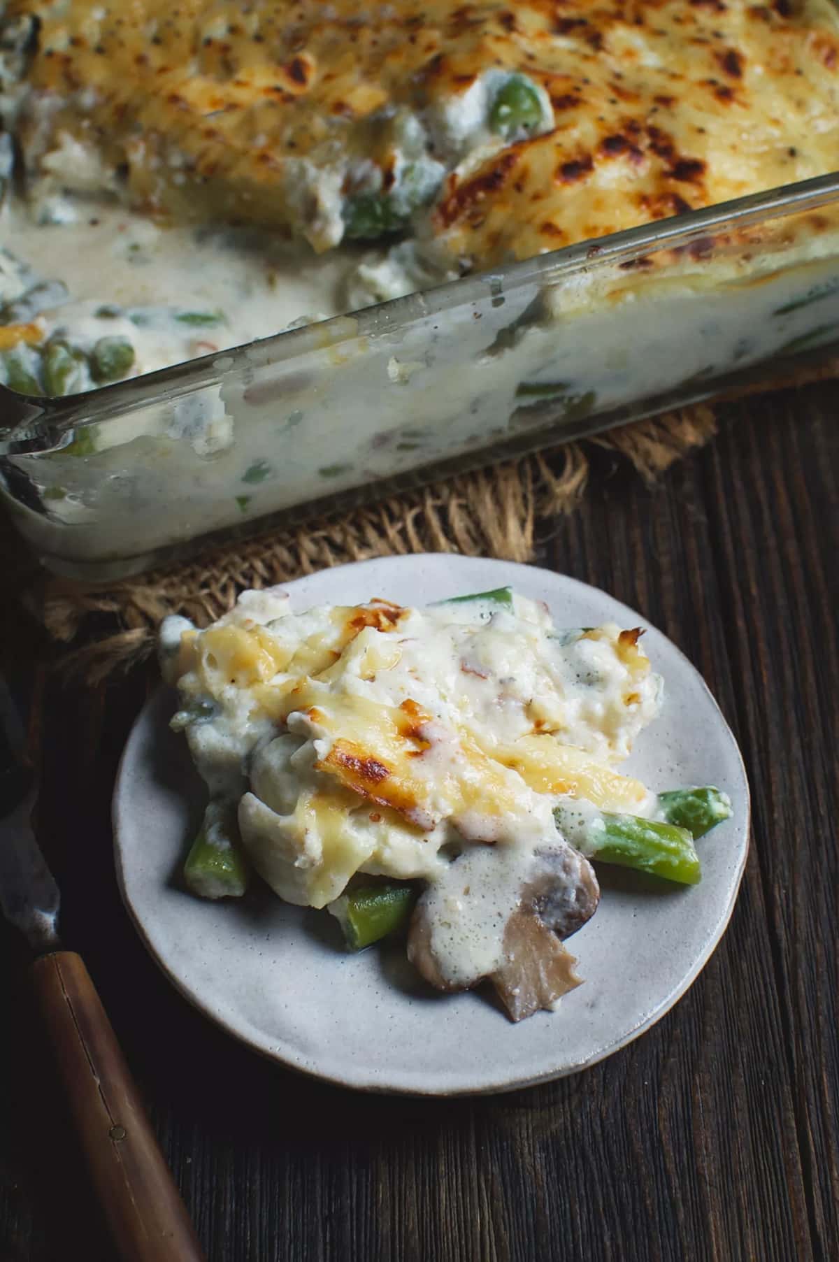 Low-carb green bean and mushroom casserole
