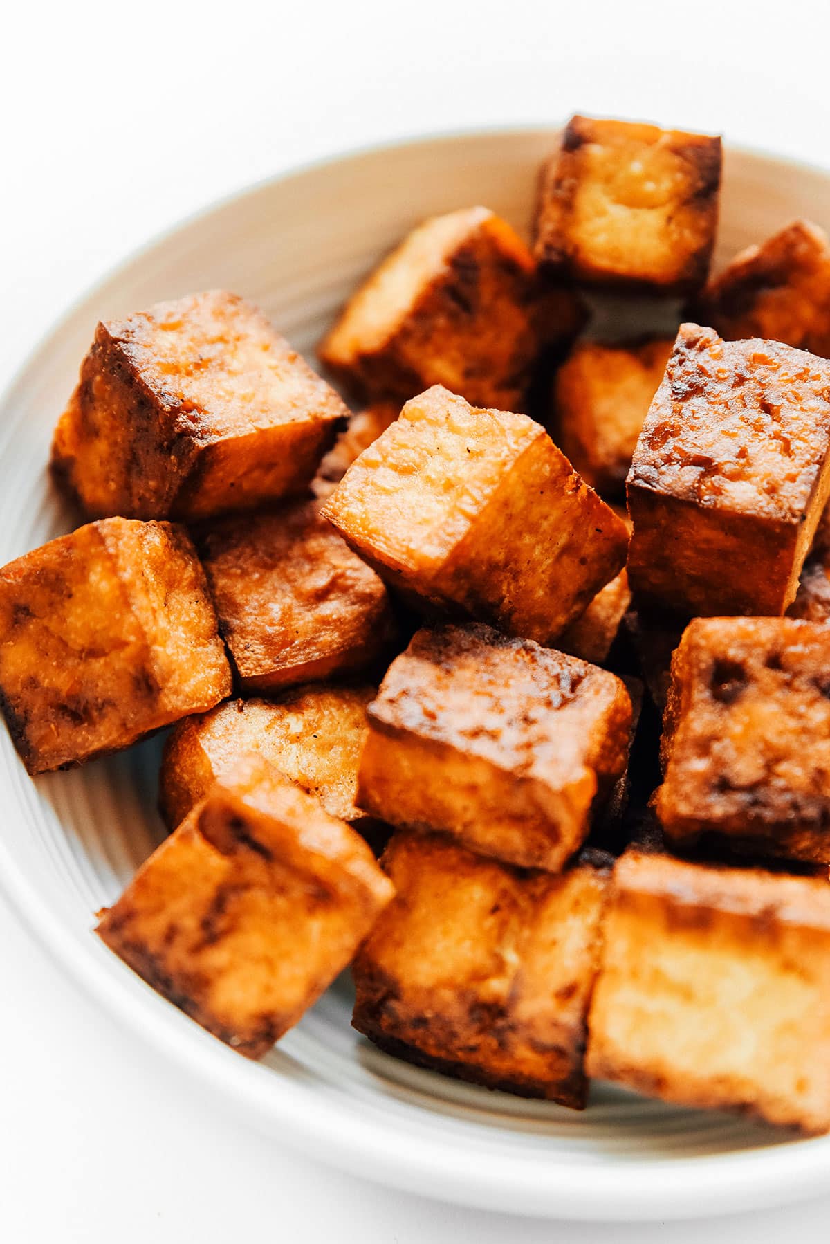 Ridiculously crispy air fried tofu