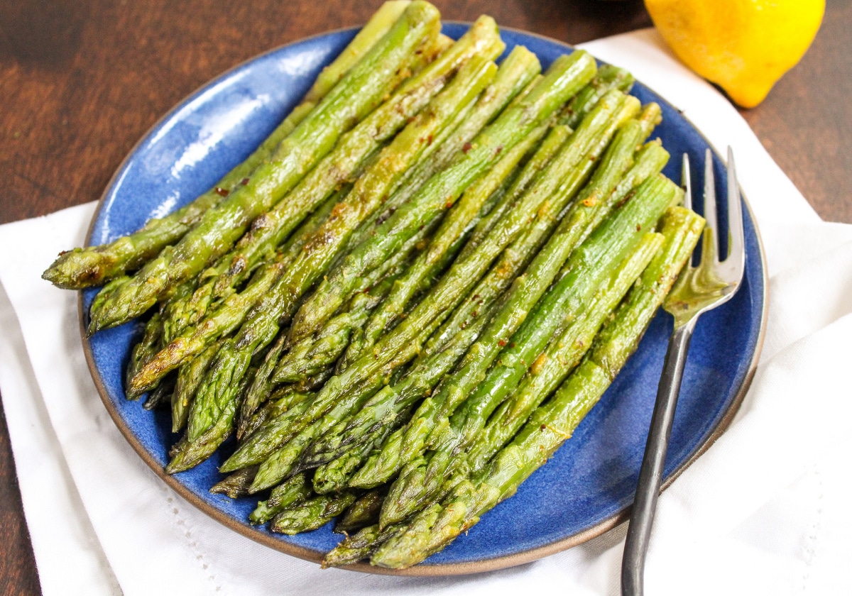 Roast frozen asparagus