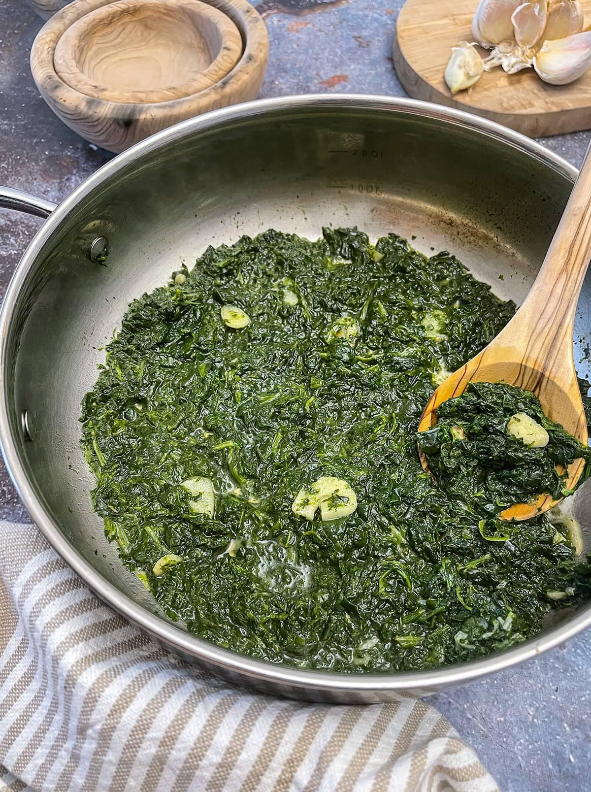 Sauteed frozen spinach