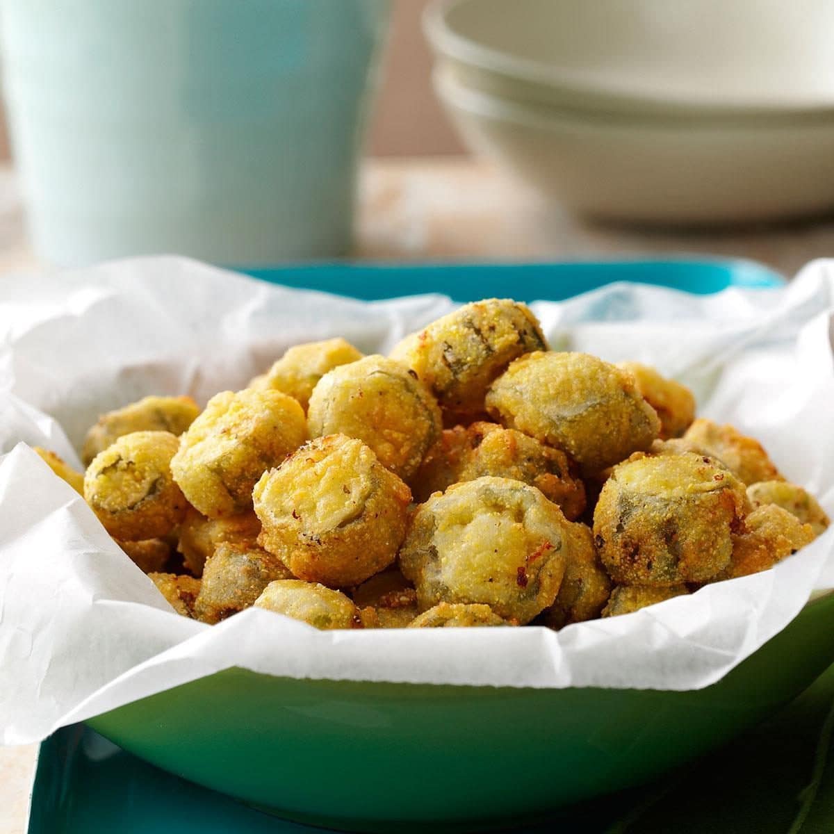 Southern fried okra recipe with garlic-herb seasoning