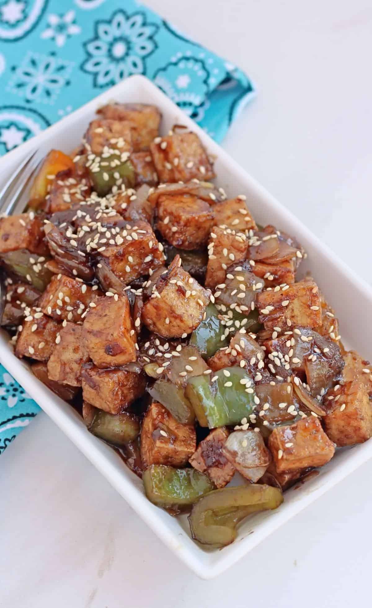 Spicy air fried tofu