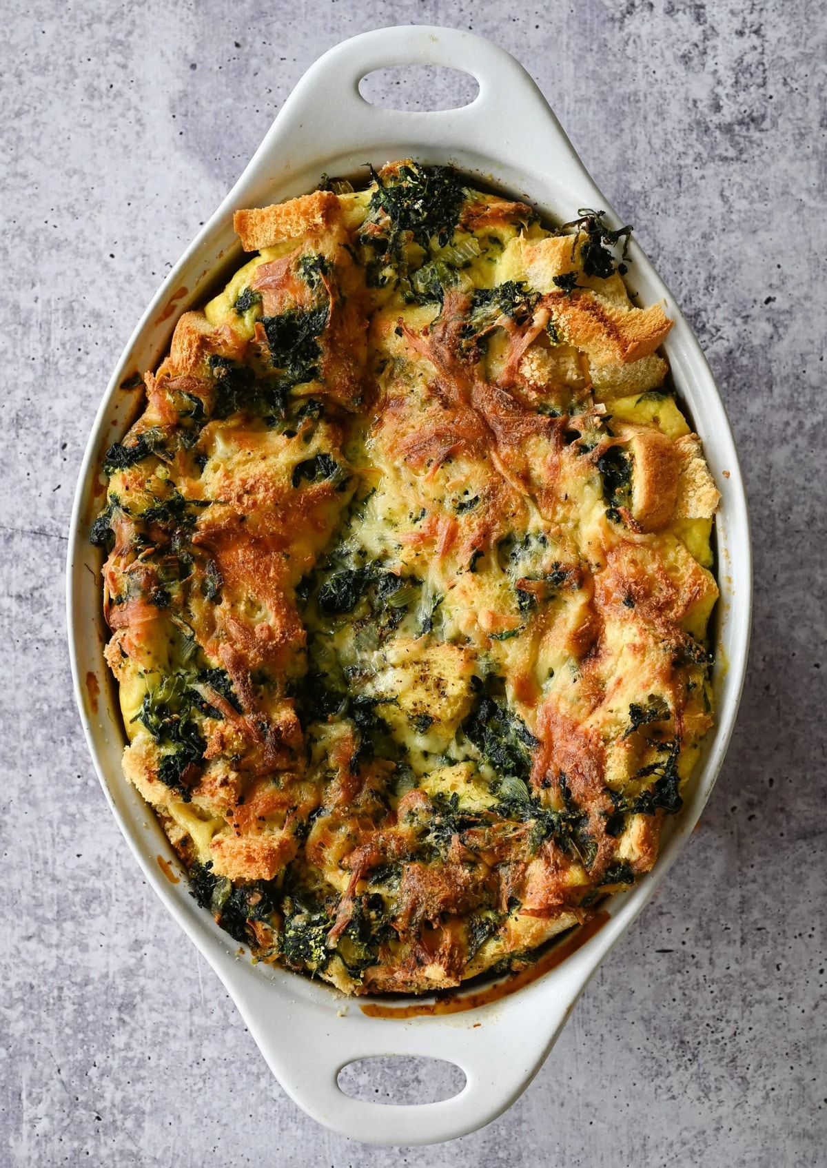 Spinach and cheese strata