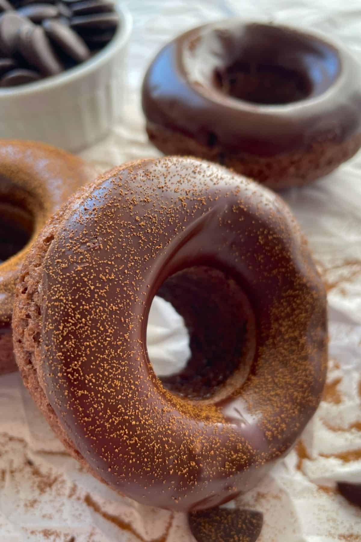 Sugar-free air fryer chocolate donuts