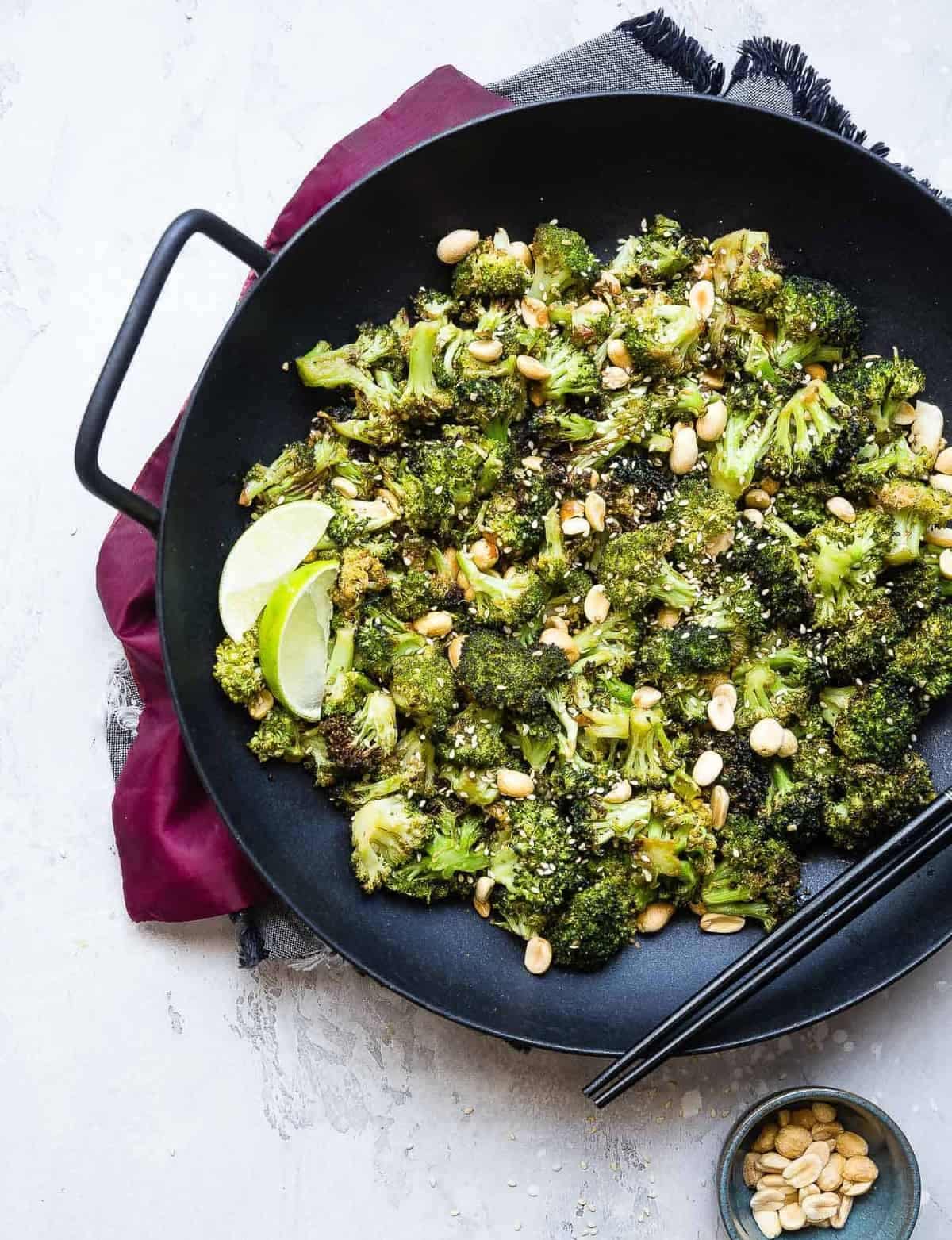 Air-fried asian broccoli