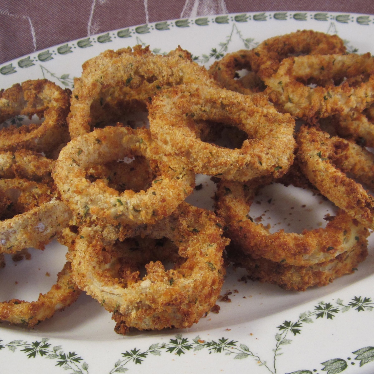 Air fried onion rings