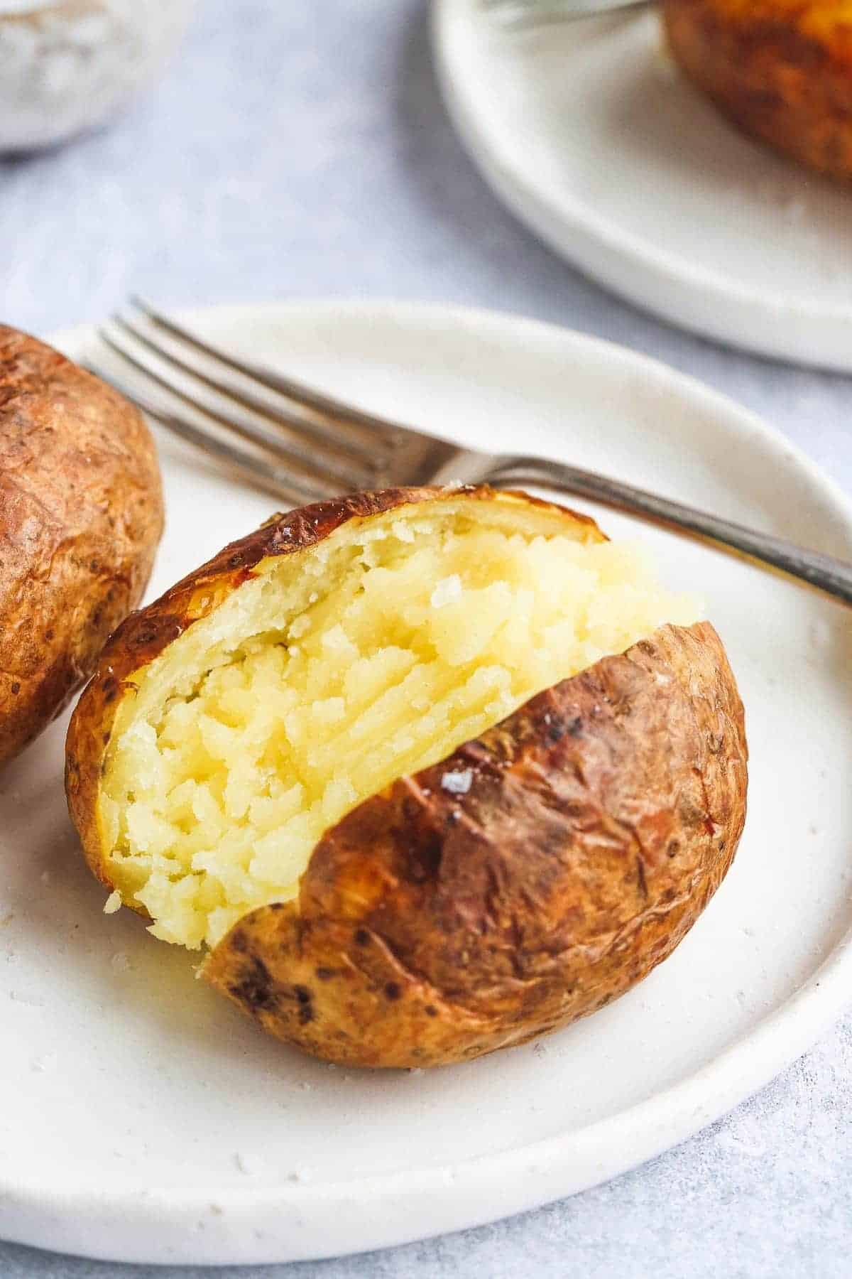 Air fryer baked potatoes using cooking spray