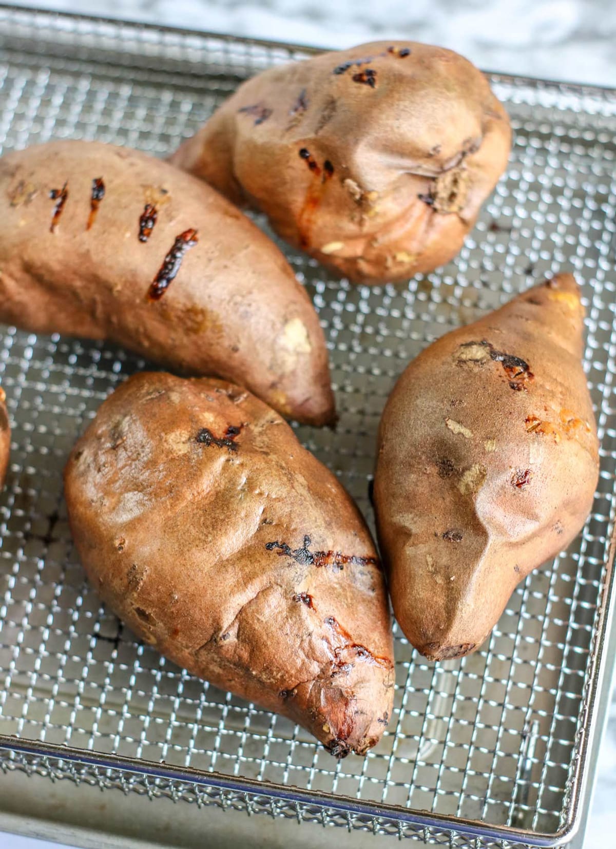Air fryer baked sweet potatoes