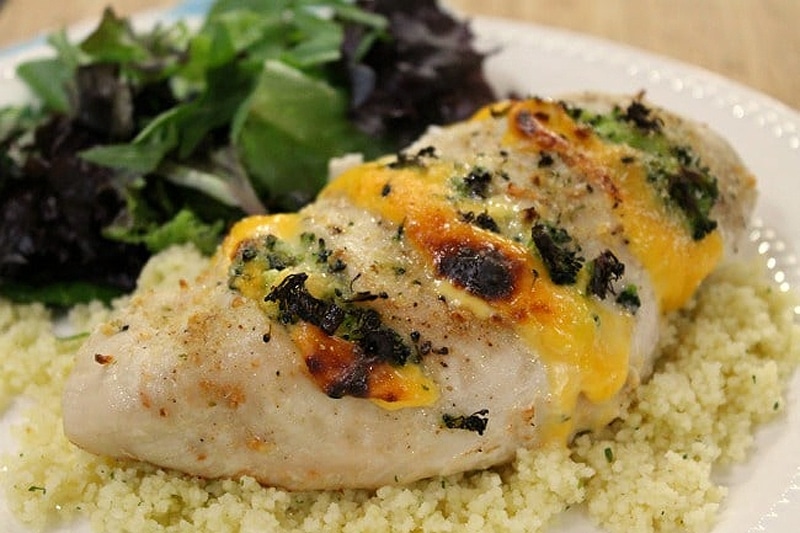 Air fryer broccoli cheese stuffed chicken - foody schmoody blog