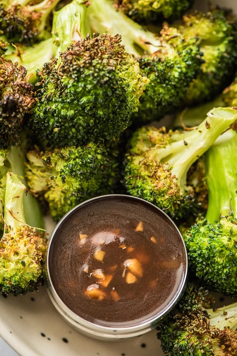 Air fryer broccoli with chinese garlic sauce