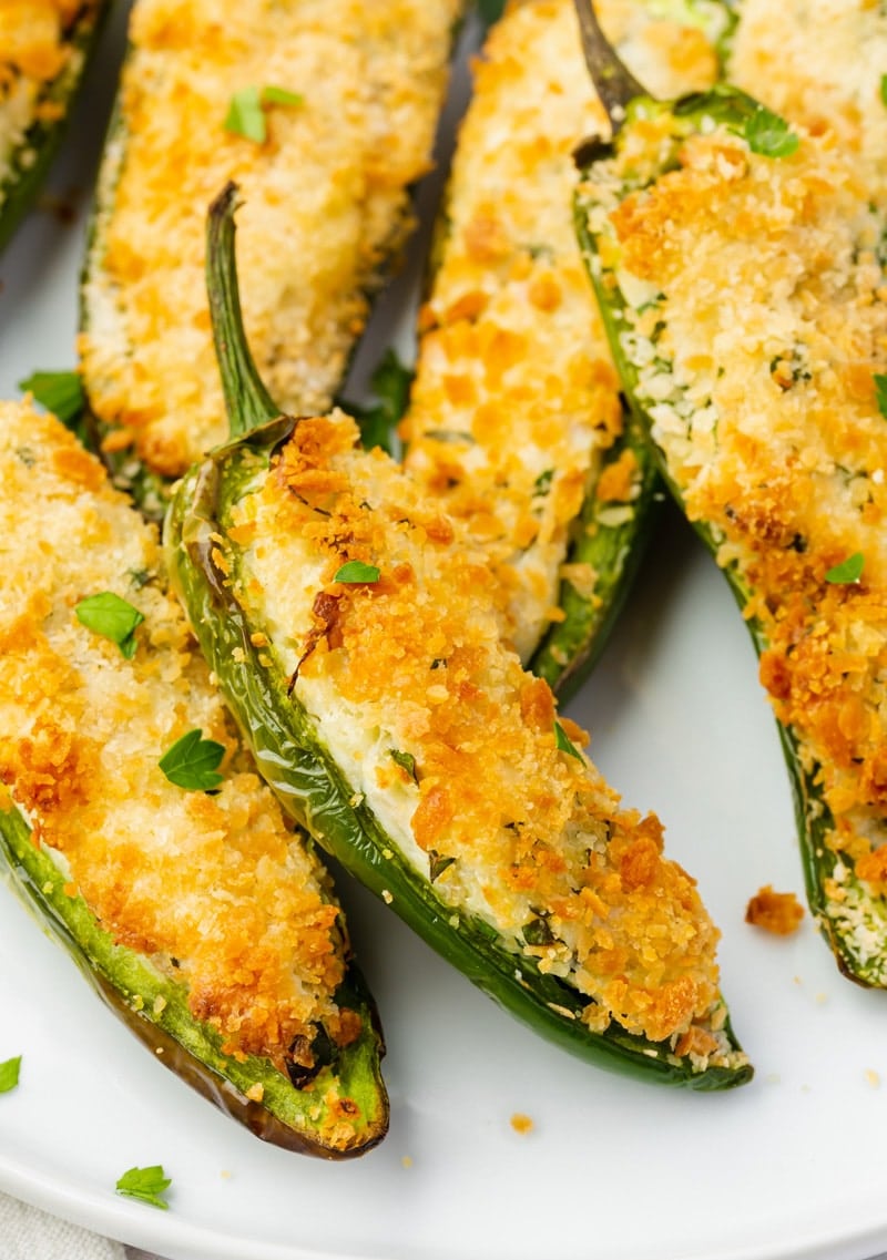Air fryer cheese and parsley jalapeno poppers