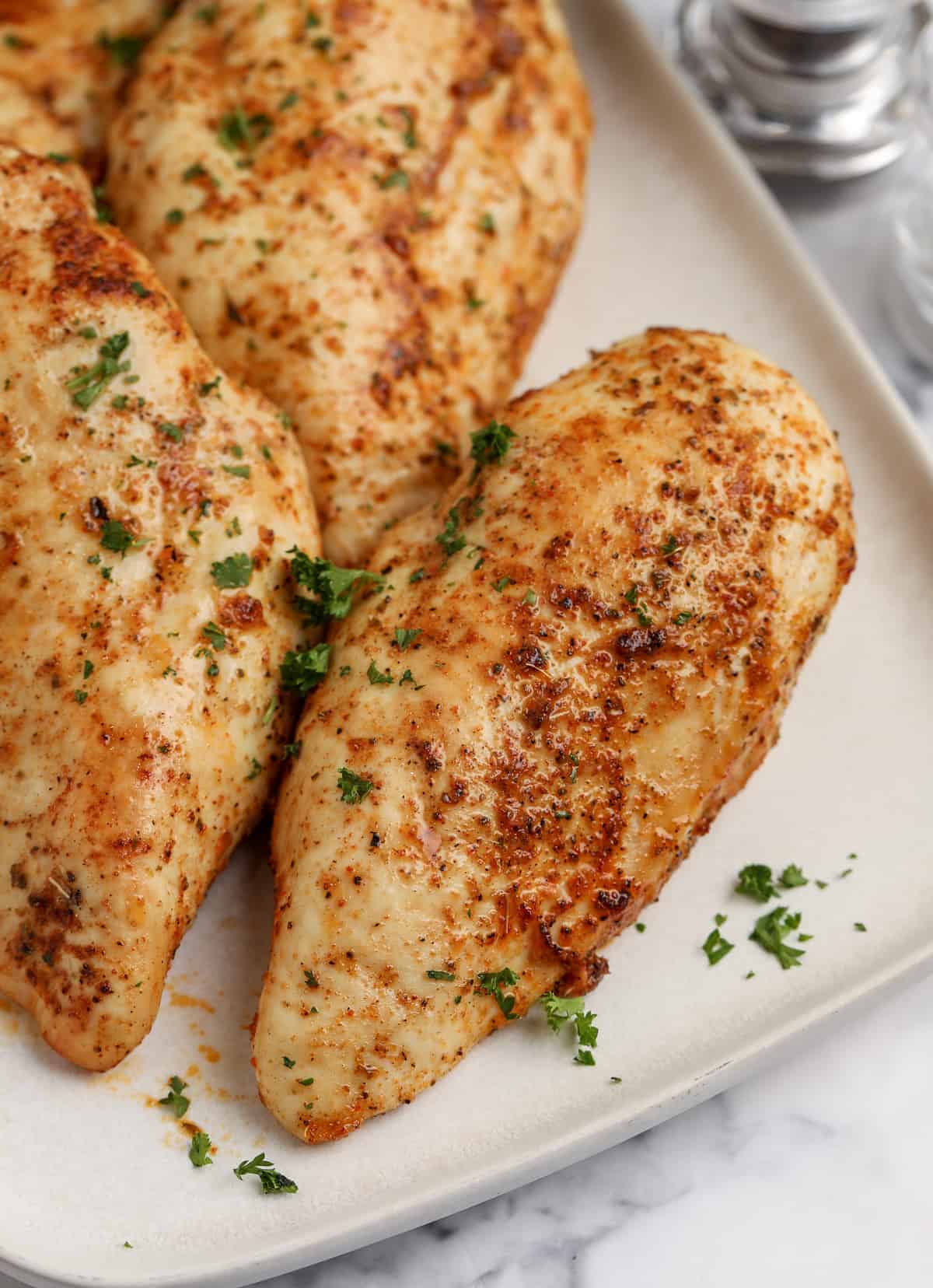 Air fryer chicken breast with crispy & seasoned skin