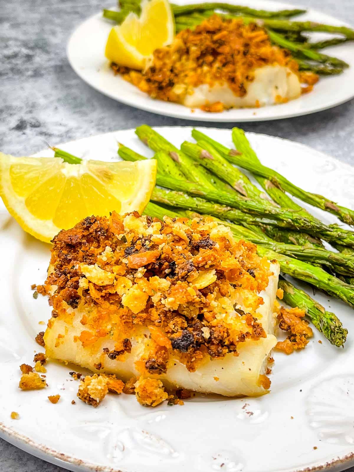 Air fryer cod with ritz cracker topping