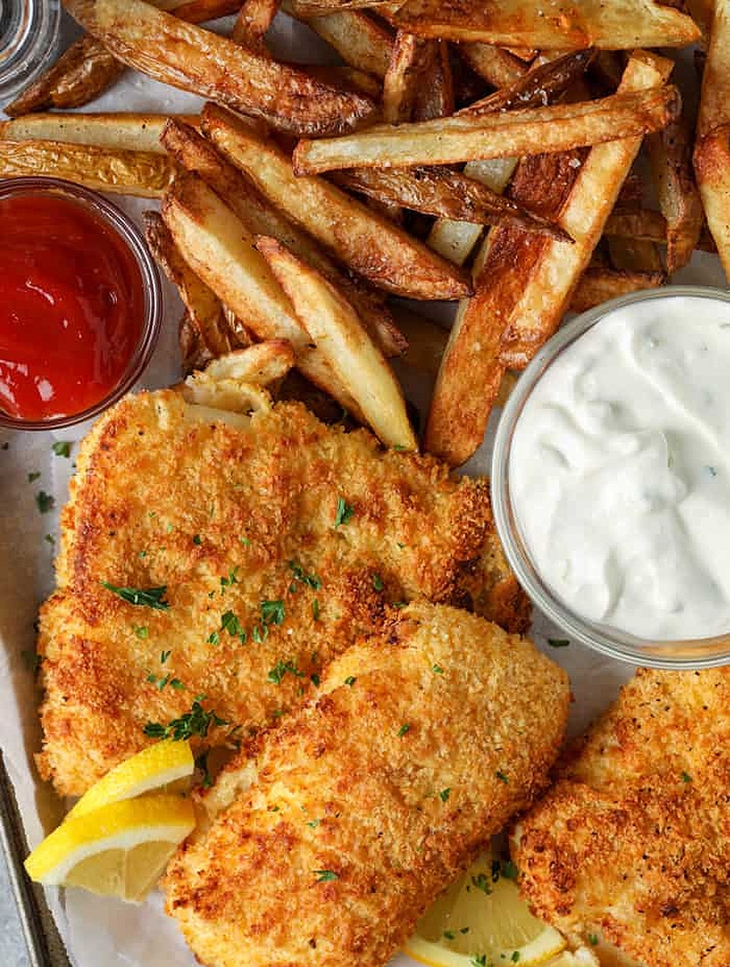 Air fryer fish & chips (use fresh or frozen filets! )