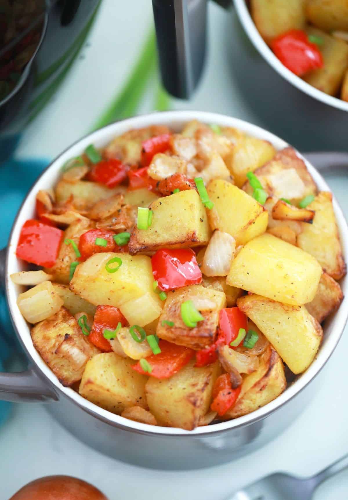 Air fryer home fries oil free option