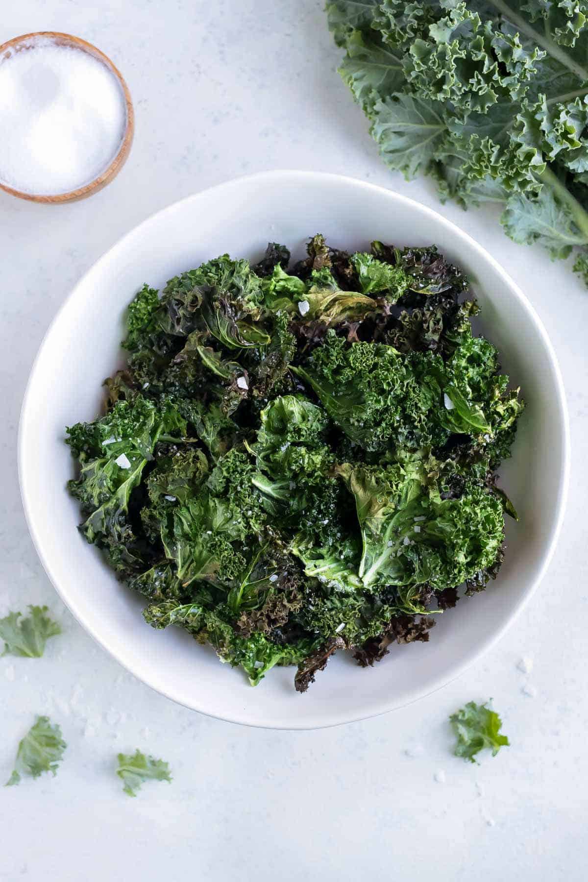 Air fryer kale chips + 7 seasonings