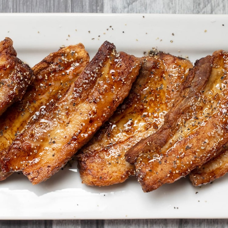 Air fryer pork belly with maple syrup