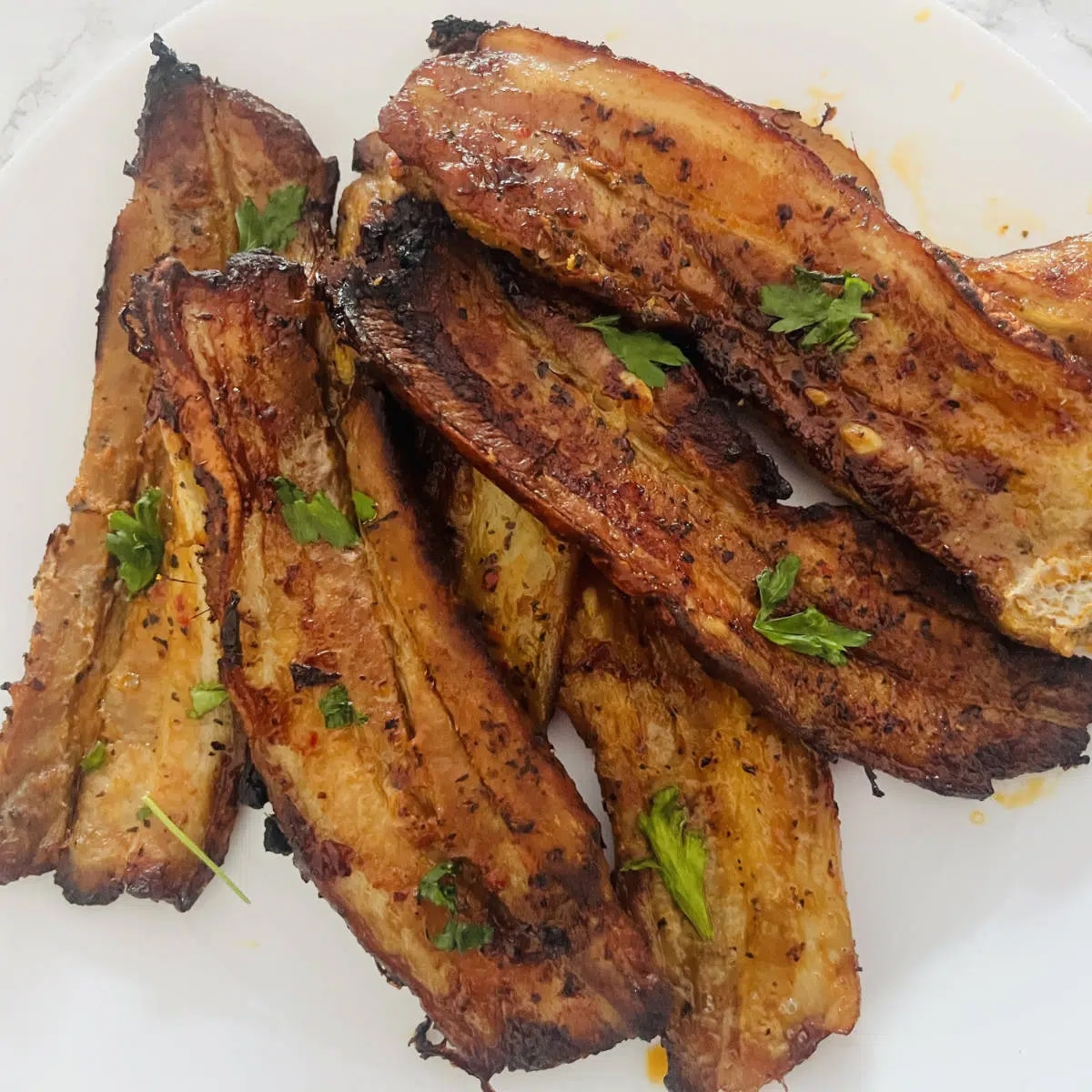 Air fryer pork belly with spices