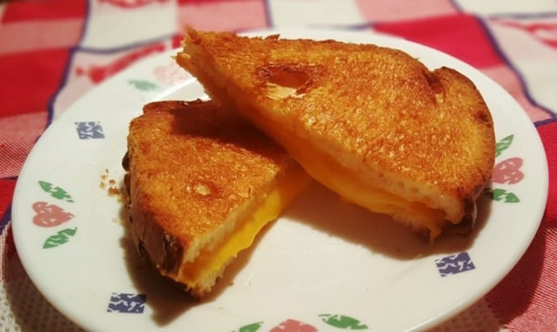 Air fryer simple grilled american cheese sandwich