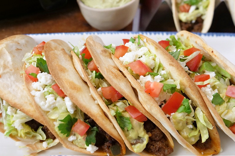 Air fryer tacos with ground beef