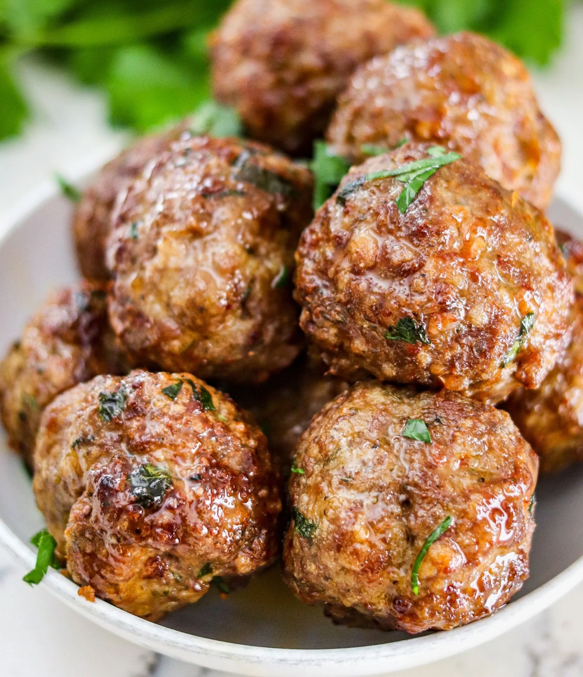 Beef and italian sausage air fryer meatballs