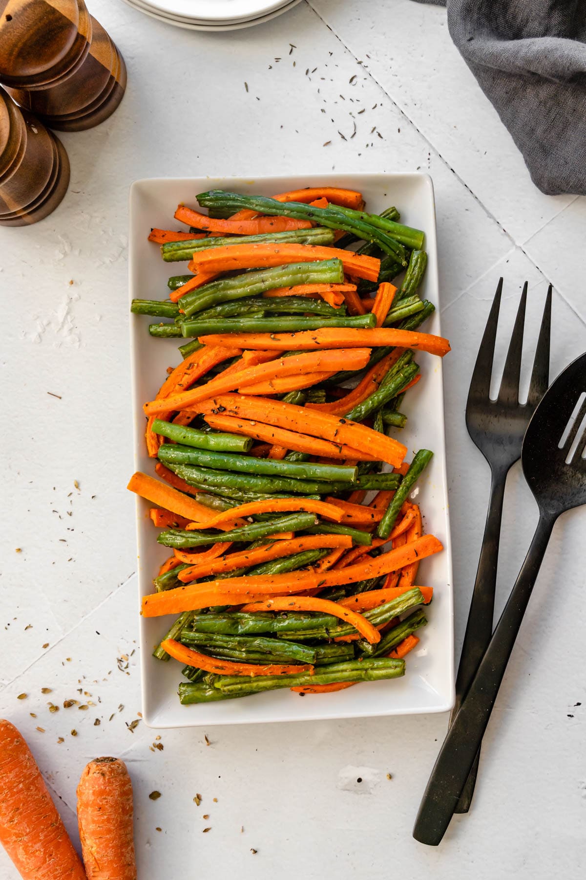 Carrots and green beans in air fryer