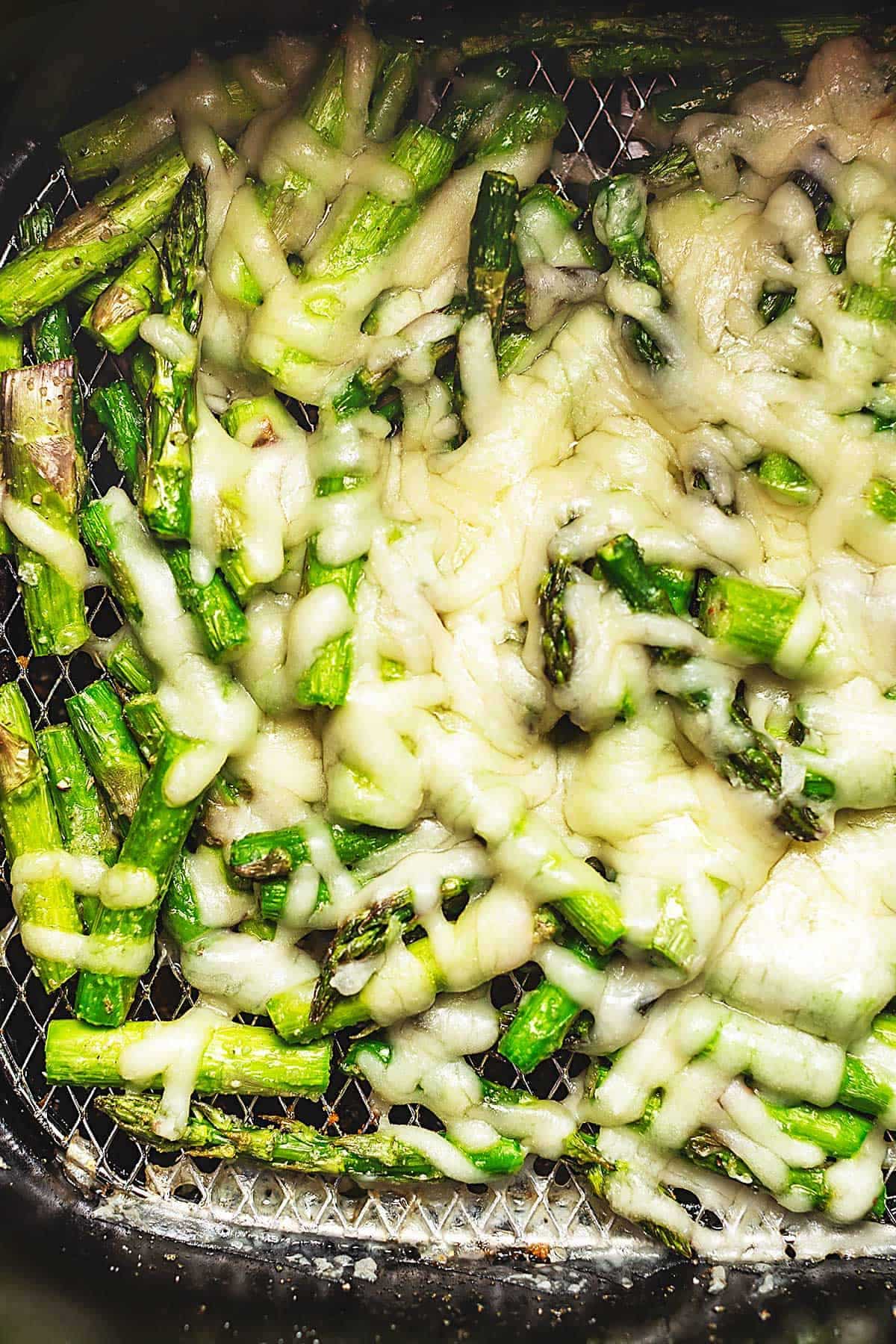 Cheesy air fryer asparagus