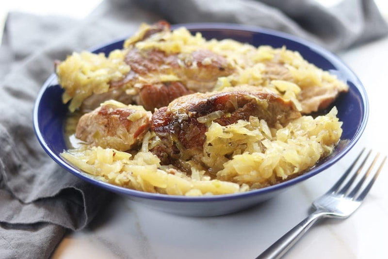 Country style pork spare ribs and sauerkraut
