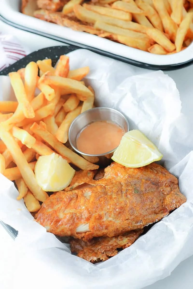 Crispy air fryer fish and chips