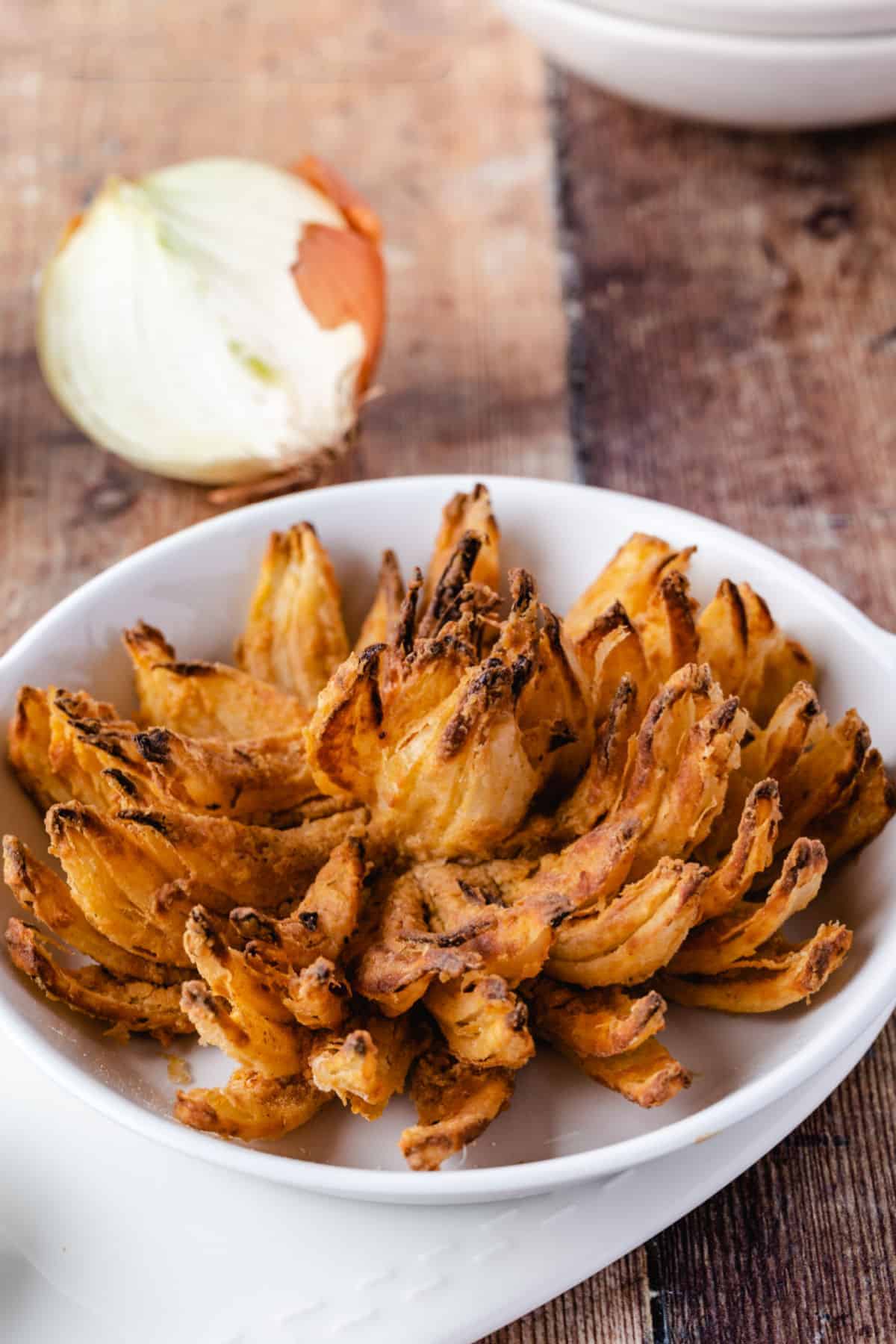 Crispy and salty blooming onion