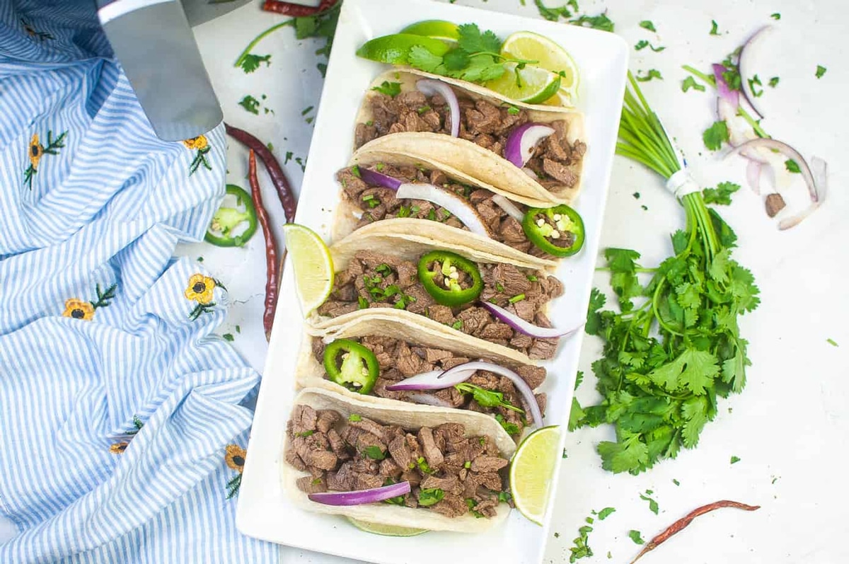 Delicious steak taco meat in the air fryer