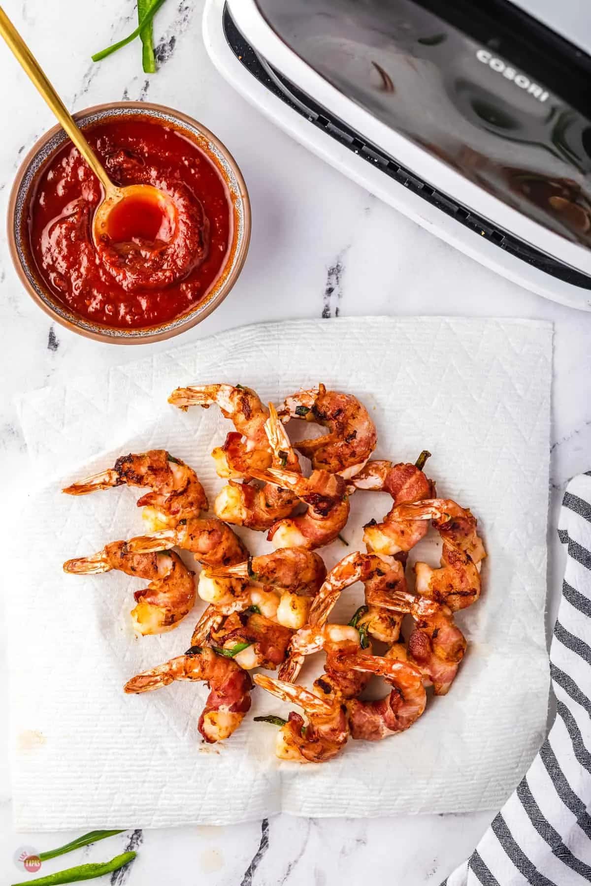 Easy bacon wrapped shrimp (air fryer)