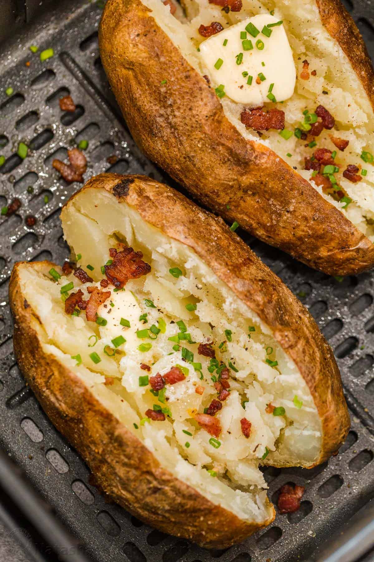Fail-proof air fryer baked potatoes