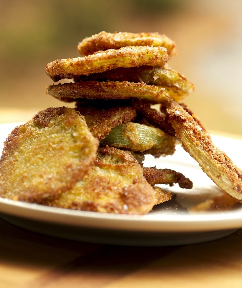 Healthier crunchier baked fried green tomatoes