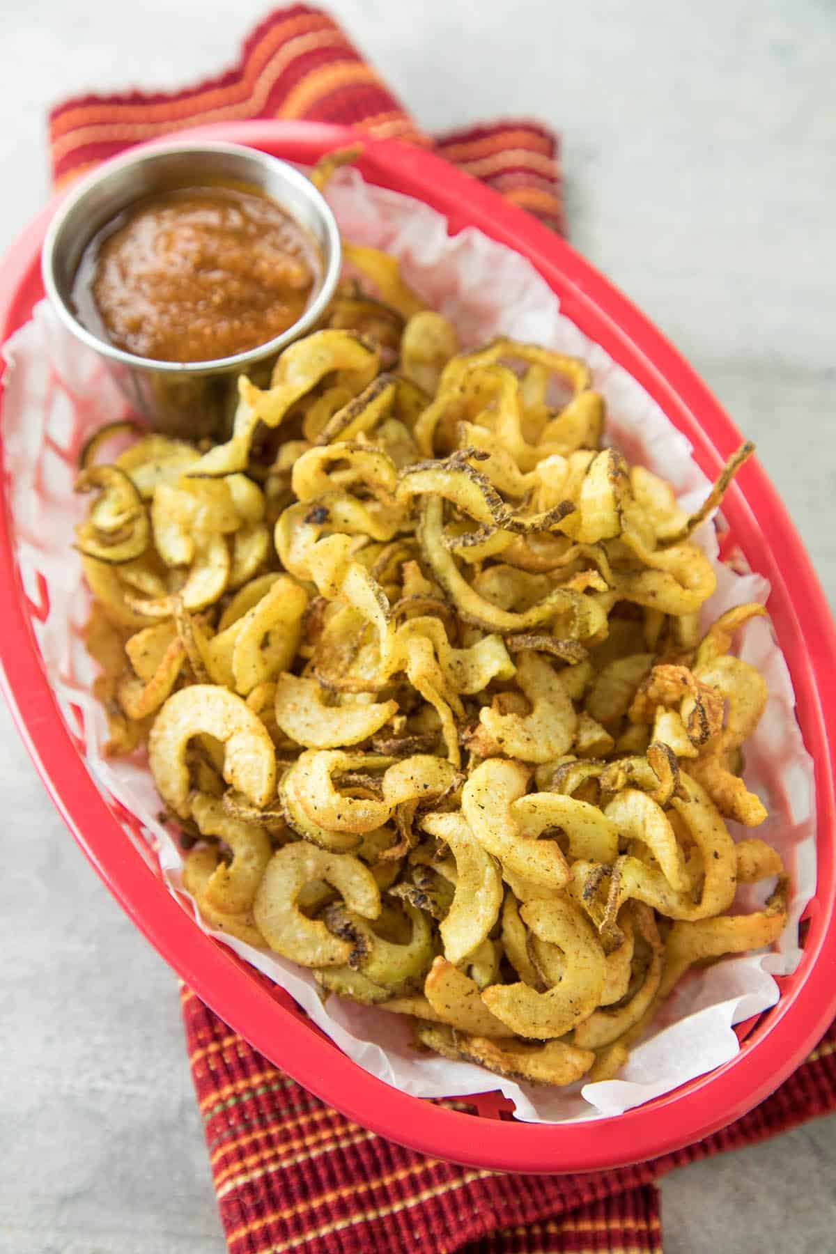 Homemade air fryer cajun curly french fries
