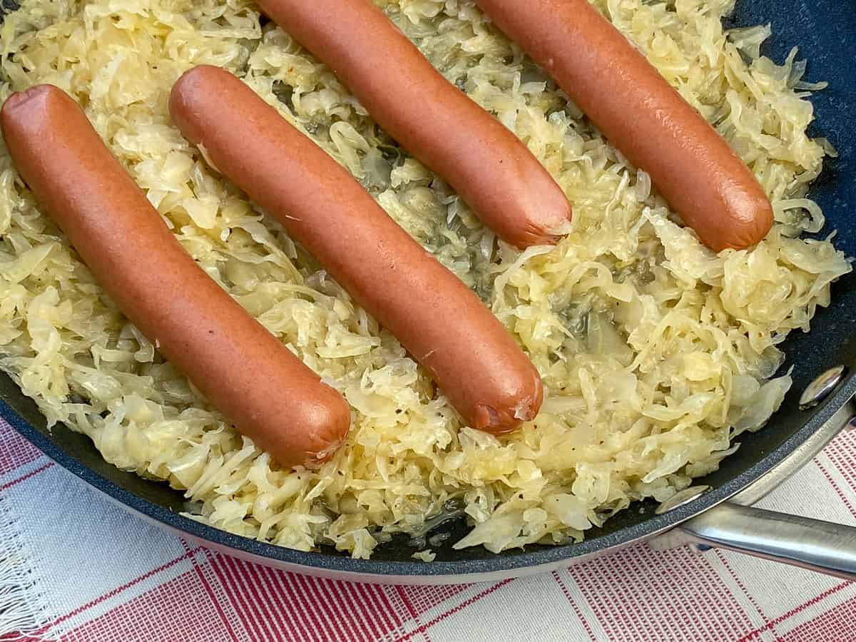 Hot dogs and sauerkraut