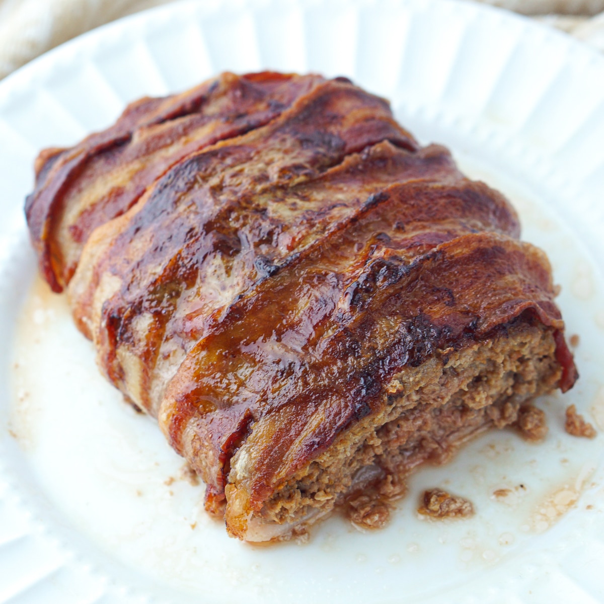 Keto bacon wrapped meatloaf in the air fryer