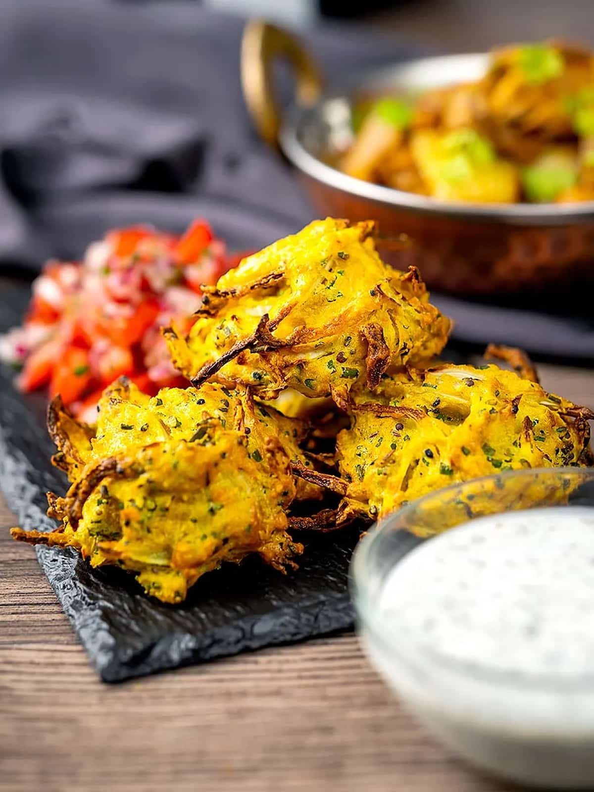 Lighter air fryer onion bhaji or bhajia quick and easy